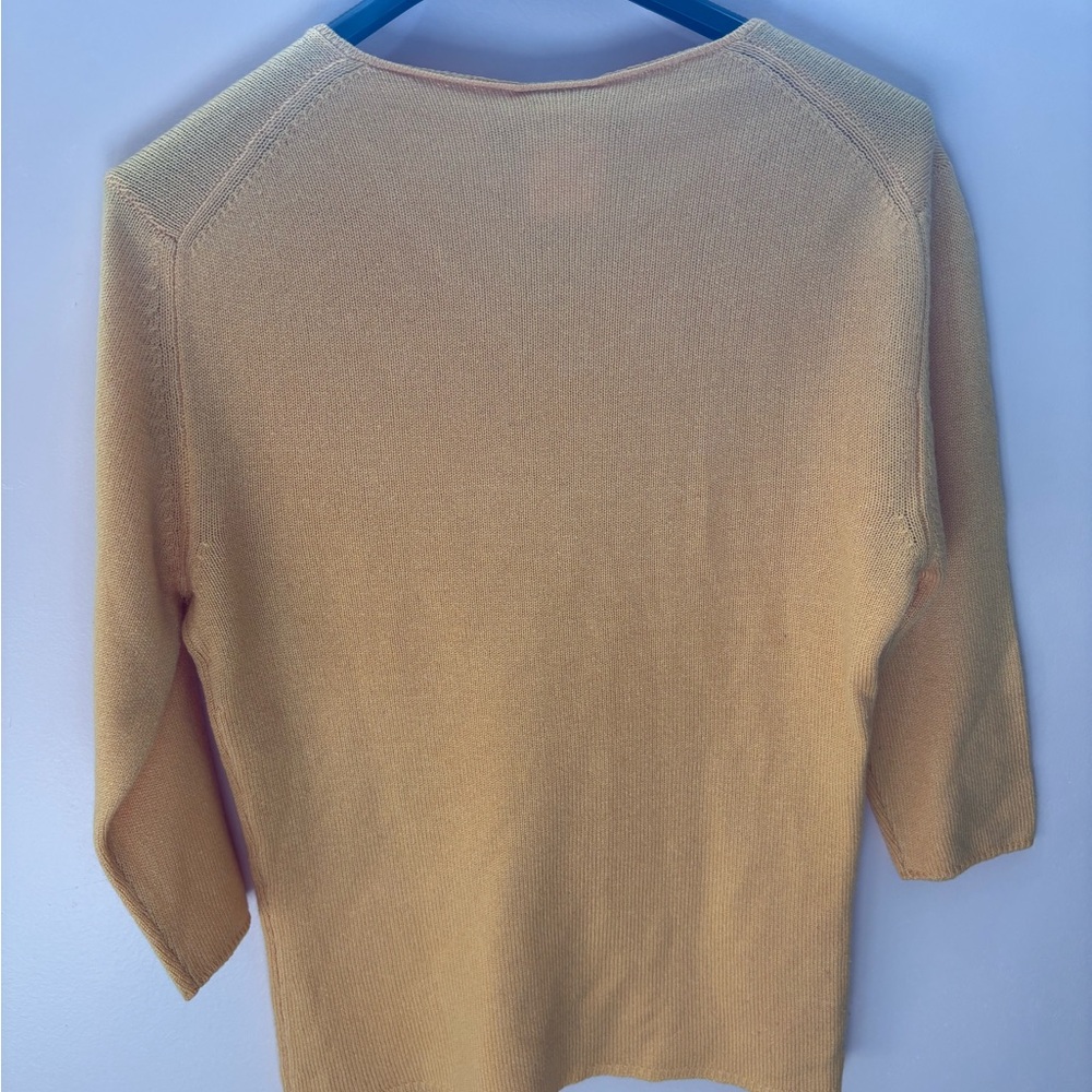 Authentic CHANEL cashmere knit 1996 yellow sweater 42 - Picture 3 of 14